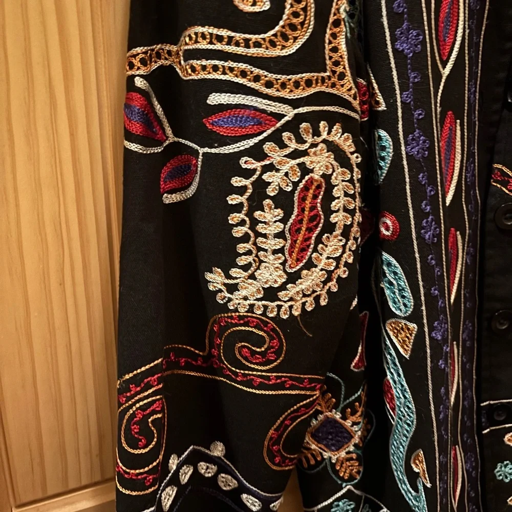 Gaudy couture Colorful Embroidered Jacket size 6 - Picture 4 of 5